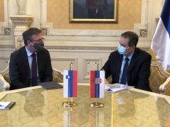 16 November 2020 National Assembly Speaker Ivica Dacic and Slovenian Ambassador to Serbia Damjan Bergant